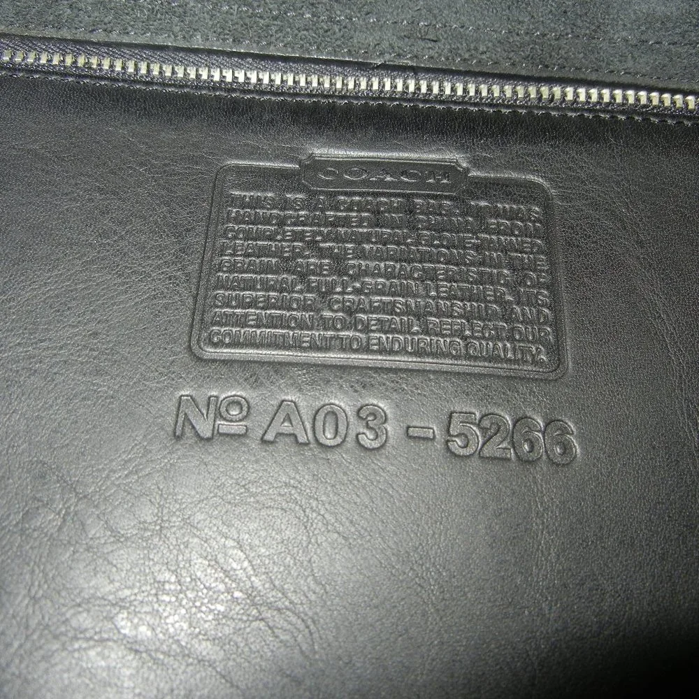 COACH Vintage Beekman Black Leather Dowel Rod Briefcase 5266